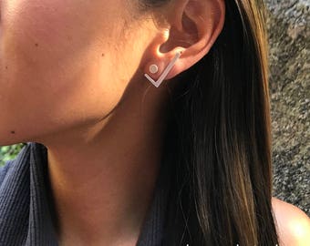 Silver earrings for second hole Clearance