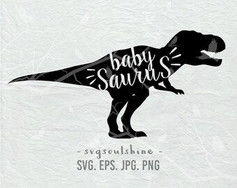 Baby Saurus SVG dinosaur Baby File Silhouette Cut File Cricut Clipart Print Design Template Vinyl wall decor, sticker dinosaur svg