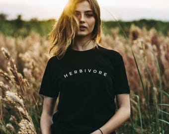 Herbivore T-Shirt - Vegan, Vegetarian Shirt - Graphic Tee - Black, White or Grey - Perfect Gift