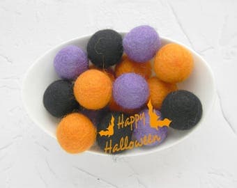 25 mm halloween felt balls 25 cm purple orange black wool felt balls halloween garland halloween - Halloween Pom Poms 25 mm halloween felt balls 25 cm purple orange black wool felt balls halloween garland halloween - Halloween Pom Poms
