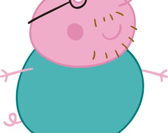 Daddy Pig Peppa Pig files for cutting and printing Layered SVG PNG DXF! Birthday Party Decoration Vector Clipart Tshirt Decals