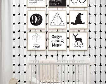 Harry Potter Nursery Art - Harry Potter Baby Shower Gift- Harry Potter Art - Harry Potter Decor- Harry Potter Gallery Wall Collection