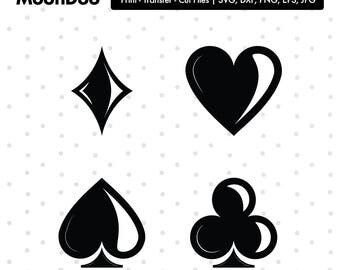 Card suits Svg, Playing Card Svg, Casino Svg, Svg For Silhouette, Svg For Cricut, Card Suits Vinyl Decal, Monogram Svg, Card Suits Clipart