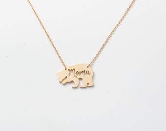 FREE SHIPPING Personalized New Mom Necklace • Family Necklace • Mama Bear Necklace • Custom Mother Daughter Necklace • Bear Necklace