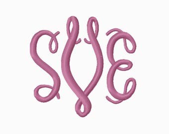 3 Size** Oval Monogram Font Embroidery Fonts BX Fonts PES Embroidery Monogram Fonts Alphabets Embrilliance Font