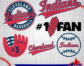 Cleveland Indians SVG Files, Cleveland Indians Printable Images, Baseball Logos, Silhouette Cricut, Baseball eps, png, dxf, jpg, pdf A-28