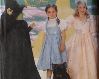 Simplicity Costumes Pattern 7801 Simplicity Girls Wizard of Oz Costumes Pattern Dorothy, Glinda Good Witch,Bad Witch Girls Size 3-8
