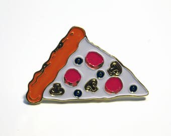 SUPREME PIZZA ENAMEL pin pepperoni mushroom olive toppings lapel pin
