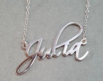 name necklace, custom name necklace, silver name necklace, nameplate necklace, personalized name, name on chain, necklace with name