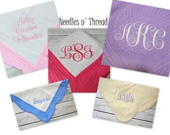 Matelasse Baby Quilt Monogrammed Boy Girl
