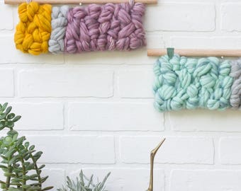 Modern Fiber Art | Horizontal Woven Wall Hanging | Nursery Decor | Weaving