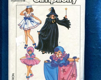 Simplicity 8834 Shirley Temple Baby Doll Sailor Girl Clown & Witch Costumes for ADULTS Size 10/12 UNCUT