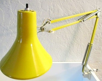 Retro Yellow LUXO Articulating Architect Desk Lamp