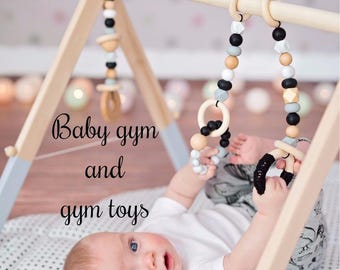 Baby Gym & Gym Toys SET, Wooden Baby Gym Toys, Baby Gym Toys, Crochet Gym Toys, Silicone and Wood Baby Gym Toy, Trendy Play Gym Toy