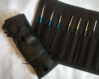 Handmade Artificial-Leather and Cotton Tool Roll