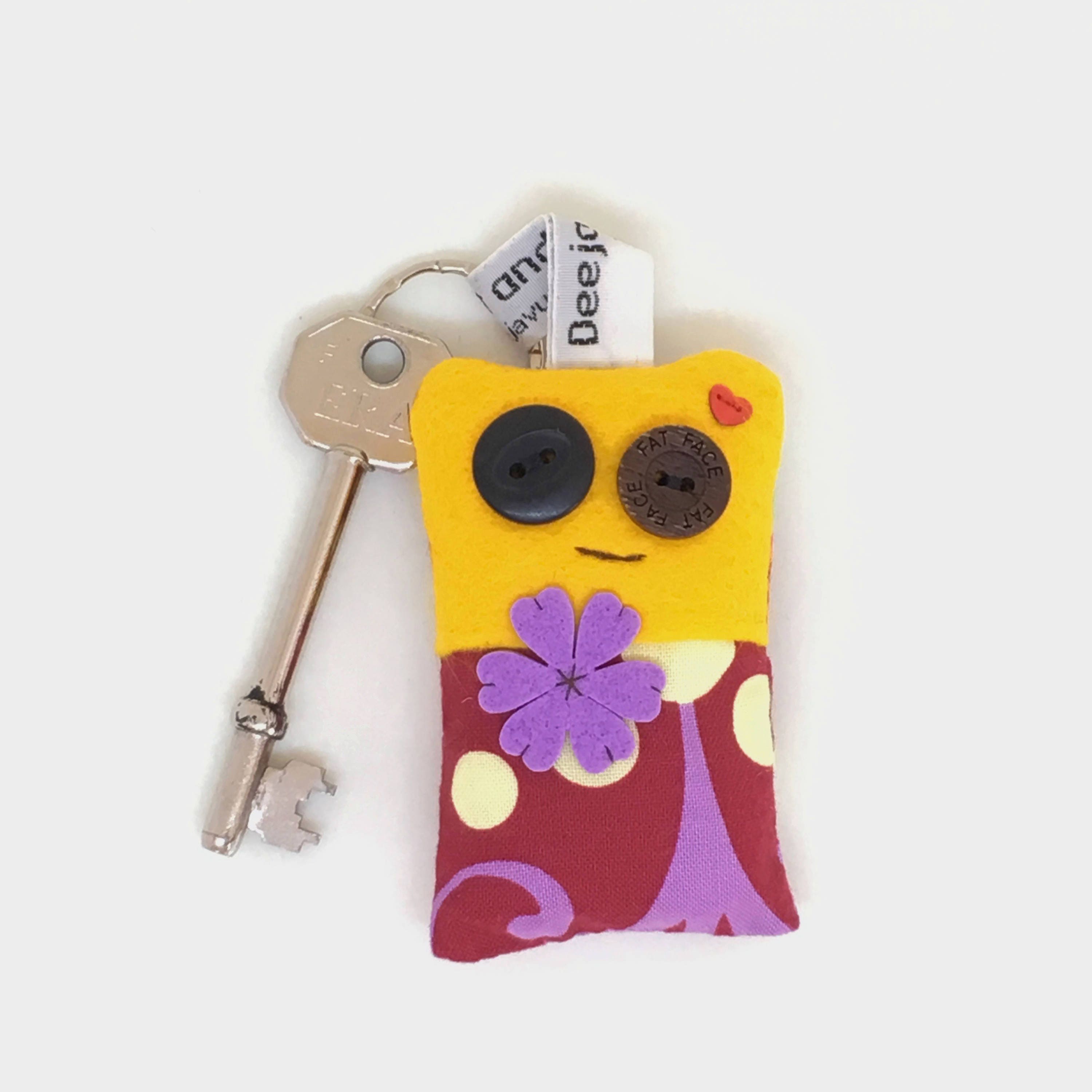 Handmade Doll Keyring in Gift Box Individually Handmade