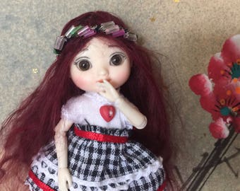 OOAK Red Wig Size 3-4 (1/12 BJD) - Fairy Princess 2