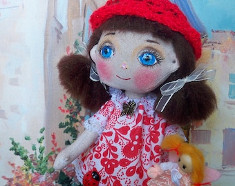 Art doll " Kate" gift idea Handmade doll fabric doll, rag doll, textile doll, interior doll, cloth doll, vintage doll, doll