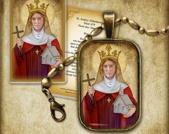 St. Audrey Pendant and Holy Card GIFT SET #7298