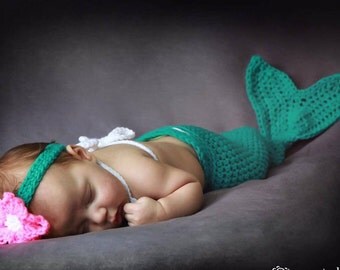 Newborn Mermaid Costume - Newborn Mermaid Outfit - Newborn girl outfit - under the sea baby shower - newborn costumes - little mermaid