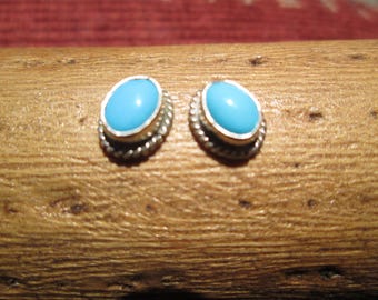 Turquoise and Sterling Post Earrings