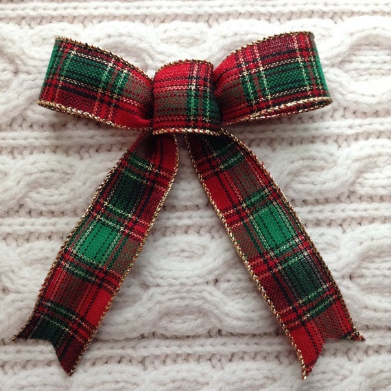 Christmas Plaid Bows / Xmas Tree Bows / Classic Plaid Xmas