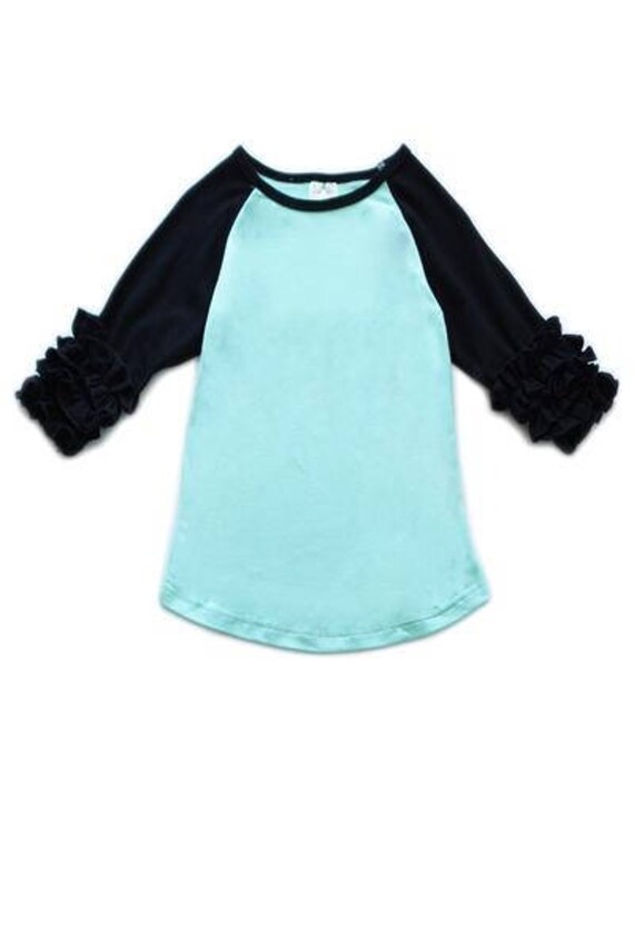 baseball tee with ruffle sleeves