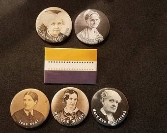 Suffragette set of 6 buttons or magnets!