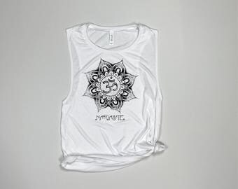 Namaste Lotus Flower, Namaste, Namastay, Namaste in bed, Namastay in bed, Namaste Tank, Mandala tank, Yoga Clothes, Yoga Shirt, Yoga Tank