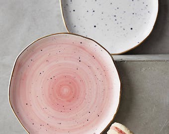Anthropologie Mimira Canape Appetizer Dessert Side Plate CREAM