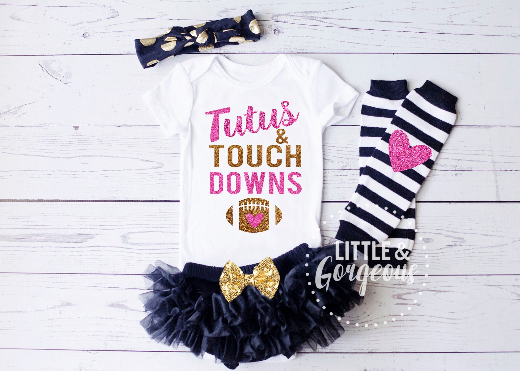 Baby Girl Football Baby Girl Onesie Tutus Touchdowns Onesie