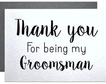 Thank you groomsman card, wedding party cards for groomsmen, best man, ring bearer, wedding cards thank you set