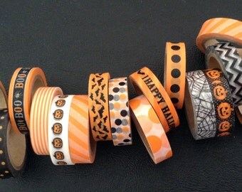 WSHalloween1: Halloween Washi Tape Samples, 24 Inches, Free Sample, 20+ Samples Available, Scrapbooking, Planner Decorations