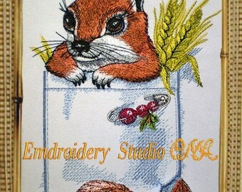 Machine embroidery design "Little friend 1" - machine embroidery - embroidery squirrel - squirrel