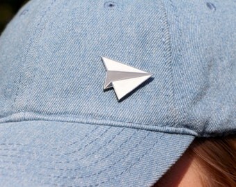 Paper Airplane Enamel Pin / Airplane Lapel Pin / Hard Enamel Pin