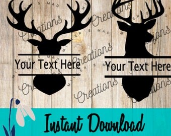 Split Deer Head Svg, Deer Head Svg, Deer Svg, Deer Head With Words Svg