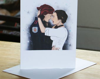 Wayhaught Greetings Card (2) - Waverly & Nicole - Wynonna Earp 5" x 7" Birthday, LGBTQ, Anniversary, Celebration, Graduation, Any Occasion