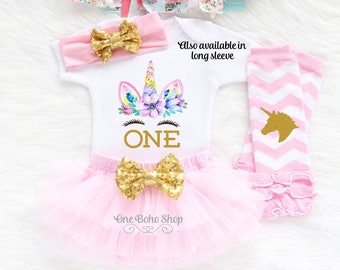 Unicorn First Birthday Outfit, First Birthday Outfit Girl, 1st Birthday Girl Outfit, Unicorn Themed Birthday, Unicorn Birthday Shirt U6