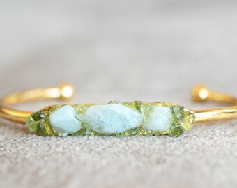 Raw Aquamarine Bracelet Aquamarine Jewelry Gemstone Bracelet Blue Bracelet Blue Stone Bracelet Birthstone Bracelet Aquamarine Gold Bracelet