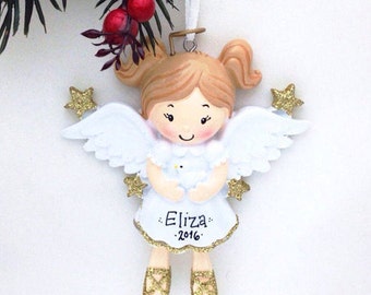 FREE SHIPPING Angel Ornament / Personalized Christmas Ornament / Personalized Toddler Ornament / Personalized Child Ornament