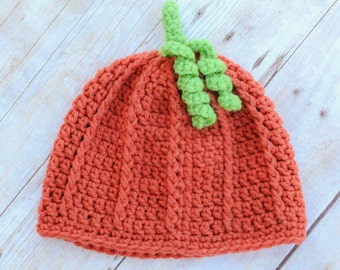 Crochet Pumpkin Hat, Baby Pumpkin Photo Prop, Pumpkin Hat, Newborn Pumpkin Hat, Pumpkin Beanie, Pumpkin Hats, Fall Photo Prop, Pumpkin Patch
