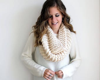 Chunky Knit Cowl Scarf Fisherman- Potomac Cowl