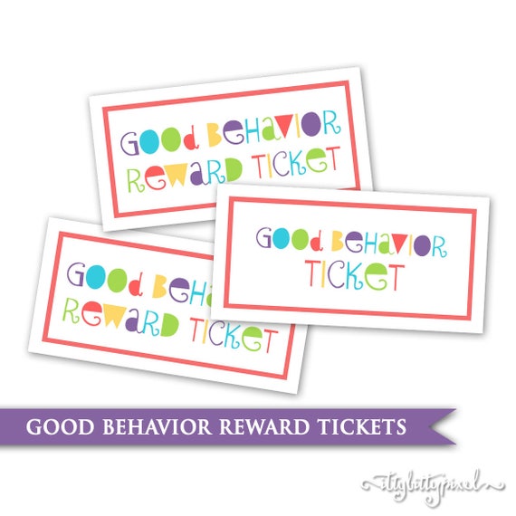 kids behavior tickets printable digital pdf reward system
