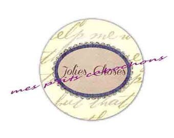 20 mm - things nice pretty Ref glass cabochon