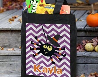 Personalized Trick or Treat Treat-Personalized Halloween Tote