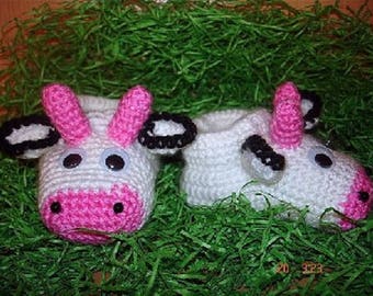 Translation tutorial "cows" baby booties