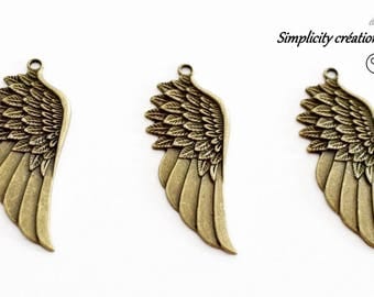 brass 56 mm x 21 mm Wing pendant charm