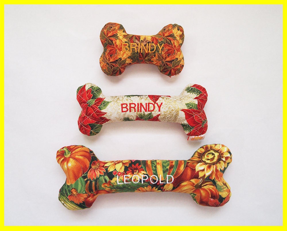 Personalized Holiday Dog Toy with Squeakers Fall & Christmas