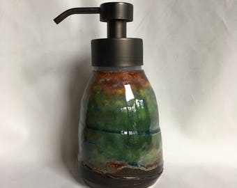 Foaming Soap Dispenser, ceramic soap dispenser, ceramic foamer, metal foam soap pump, pottery foamer, foam soap bottle