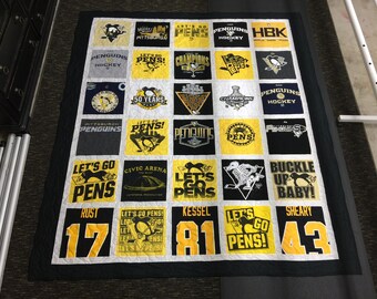 Custom T-shirt Quilt with Sashing and Bordering